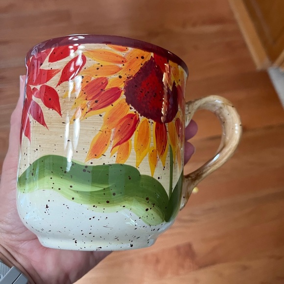 2 Pfaltzgraff Evening Sun Mug Orange Gold Sunflower Speckled Glaze Coffee Mug - Picture 9 of 9